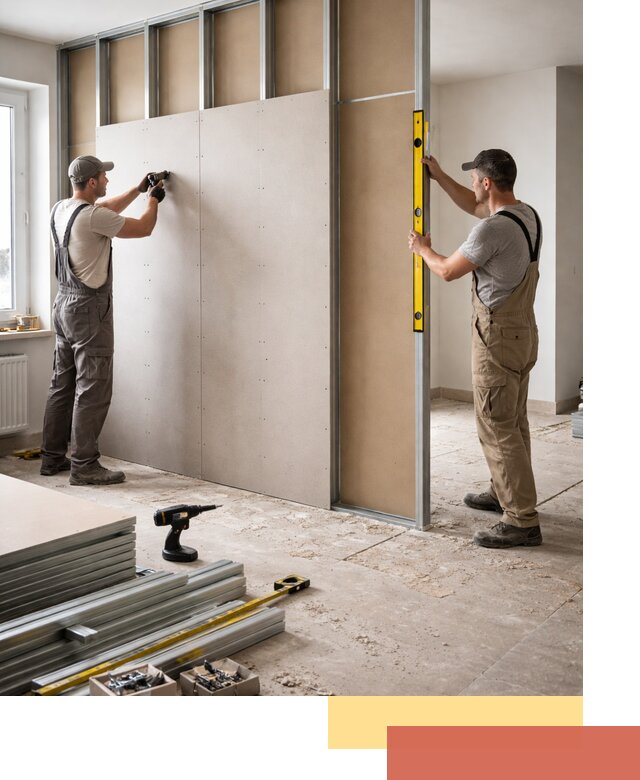 Зонирующая перегородка из гипсокартона под ключ в Серпухове