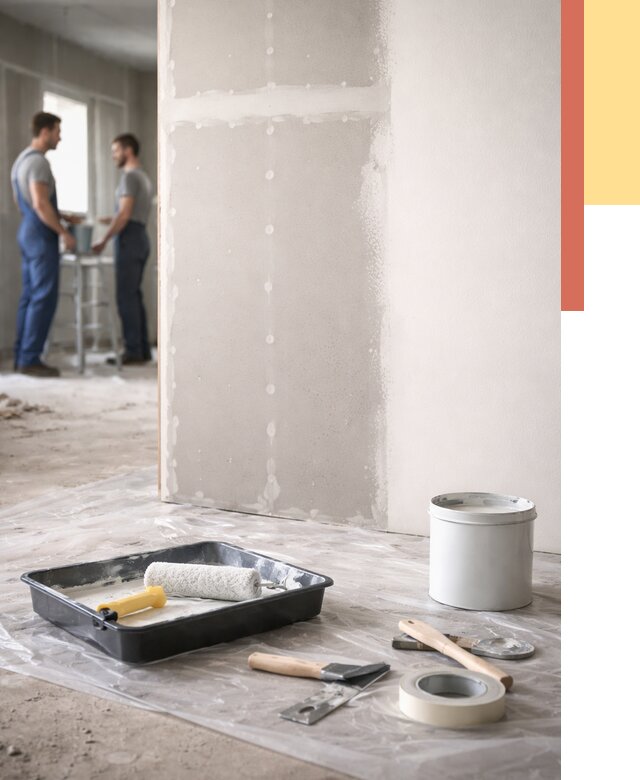 Покраска перегородок из гипсокартона в Серпухове от 4572 руб. под ключ | ОТДЕЛОЧНИК-Срп