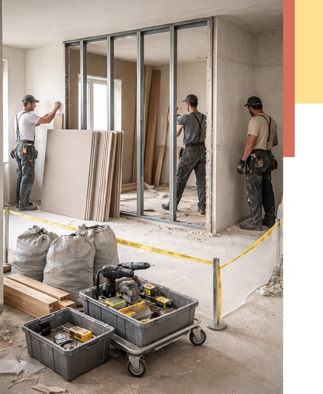 Перенос гипсокартонной перегородки в Серпухове под ключ от 4572 руб. | Демонтаж и монтаж – ОТДЕЛОЧНИК-Срп