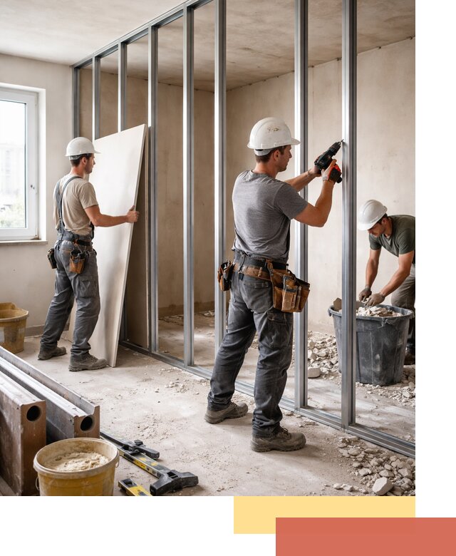 Перенос гипсокартонной перегородки в Серпухове профессионально и быстро