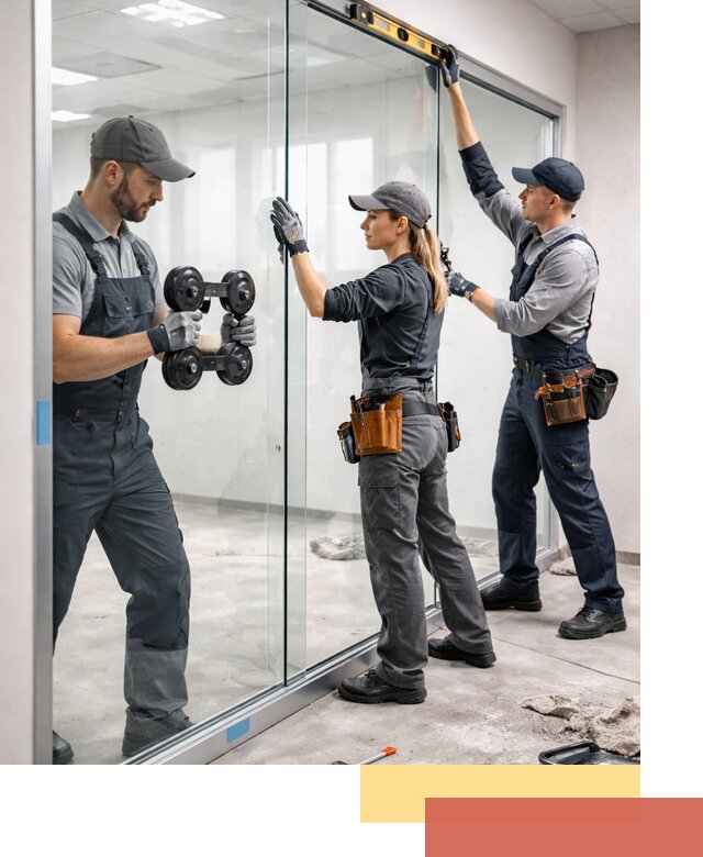 Профессиональный монтаж стеклянных перегородок в Серпухове