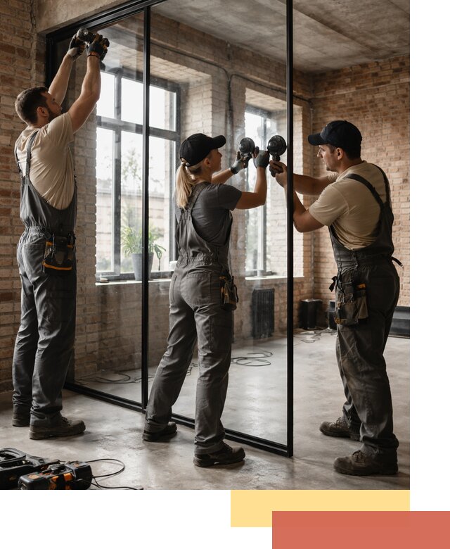 Стеклянные перегородки лофт — изготовление и монтаж в Серпухове