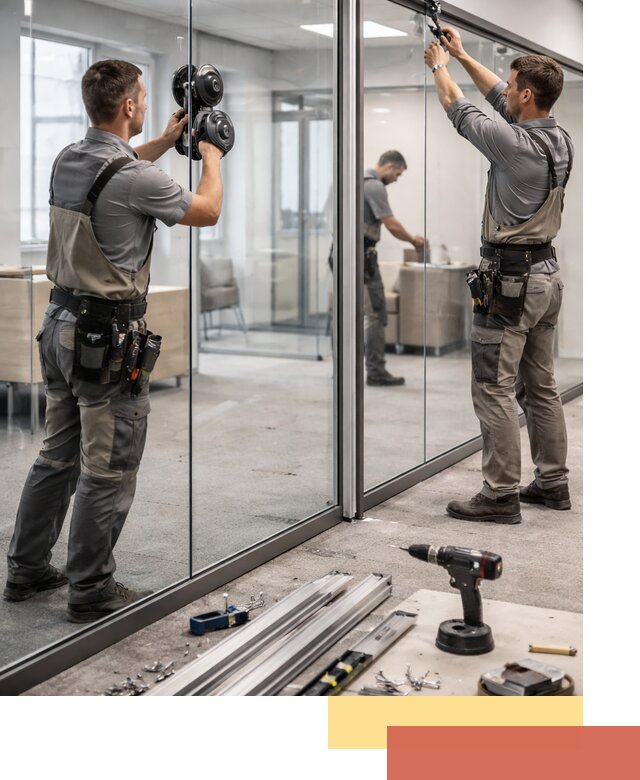 Стеклянные офисные перегородки под ключ в Серпухове