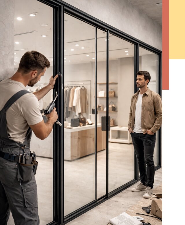 Стеклянные перегородки для магазинов в Серпухове от 8332 руб. под ключ | ОТДЕЛОЧНИК-Срп