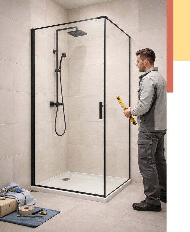 Стеклянные перегородки для душа в Серпухове от 12701 руб. | Монтаж под ключ — ОТДЕЛОЧНИК-Срп