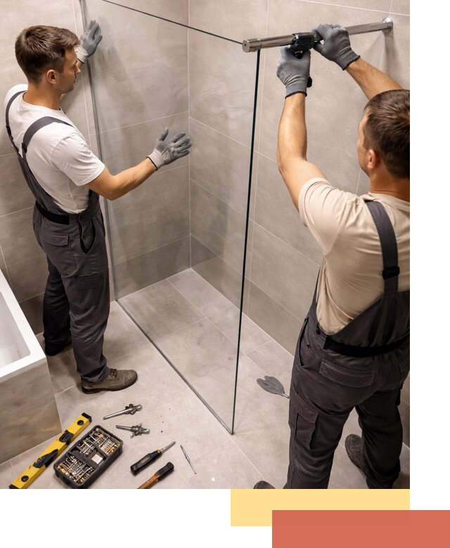 Стеклянные перегородки для душа в Серпухове — изготовление и монтаж