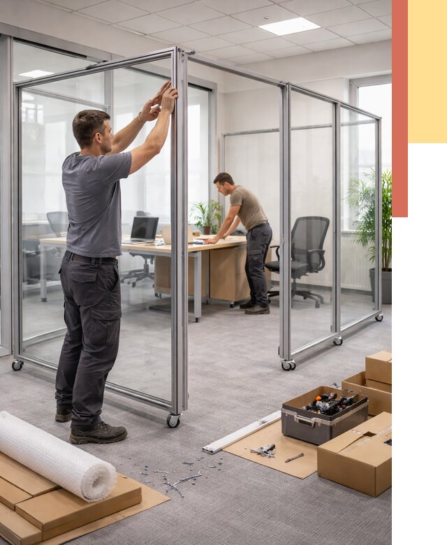 Мобильные офисные перегородки в Серпухове от 12701 руб. — установка под ключ | ОТДЕЛОЧНИК-Срп