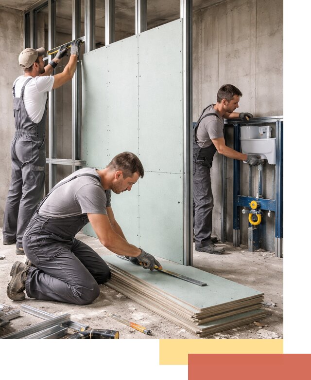 Монтаж и ремонт сантехнических перегородок в Серпухове