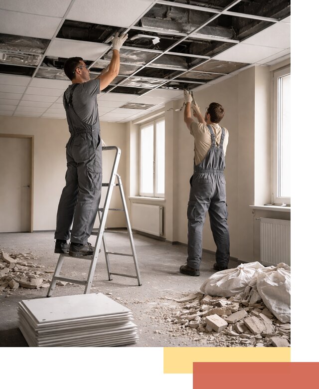 Демонтаж потолков Армстронг профессионально в Серпухове