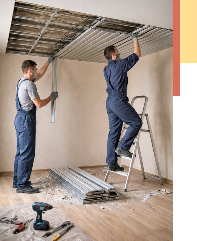 Демонтаж реечного потолка в Серпухове от 4572 руб. быстро и недорого | ОТДЕЛОЧНИК-Срп