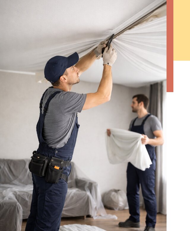 Демонтаж натяжного потолка в Серпухове от 4572 руб. — снятие и разбор под ключ | ОТДЕЛОЧНИК-Срп