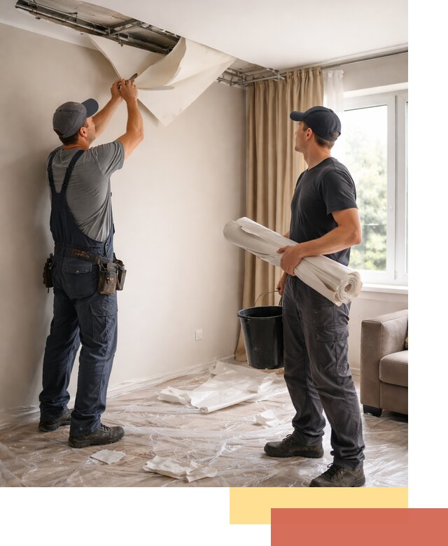 Демонтаж натяжного потолка в Серпухове быстро и аккуратно