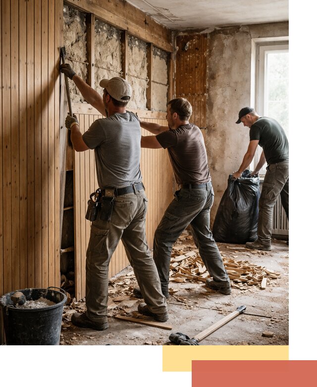 Демонтаж вагонки и вывоз материалов в Серпухове