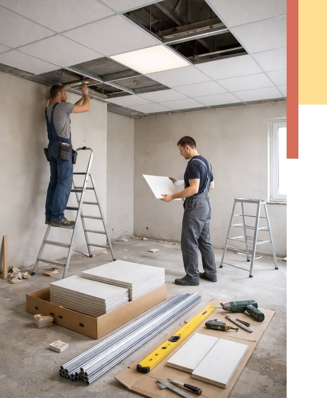 Монтаж потолка армстронг в Серпухове от 4572 руб/м2 — быстрая установка под ключ | ОТДЕЛОЧНИК-Срп