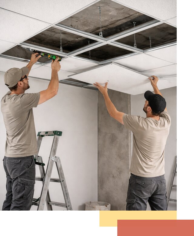 Монтаж потолка Армстронг под ключ в Серпухове