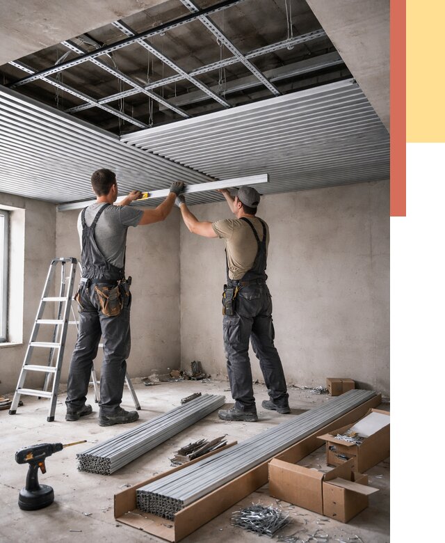 Монтаж реечного потолка в Серпухове от 4572 руб. под ключ | ОТДЕЛОЧНИК-Срп