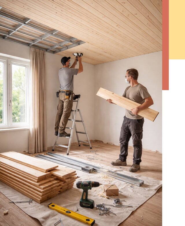 Монтаж потолка из вагонки в Серпухове от 6605 руб. | Быстро и недорого — ОТДЕЛОЧНИК-Срп