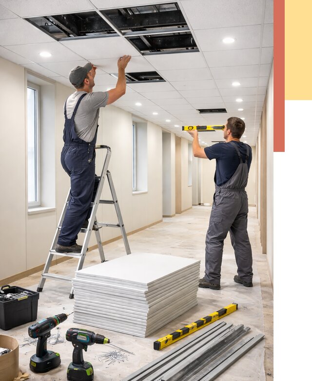 Ремонт потолка Армстронг в Серпухове от 4572 руб. — быстро и недорого | ОТДЕЛОЧНИК-Срп