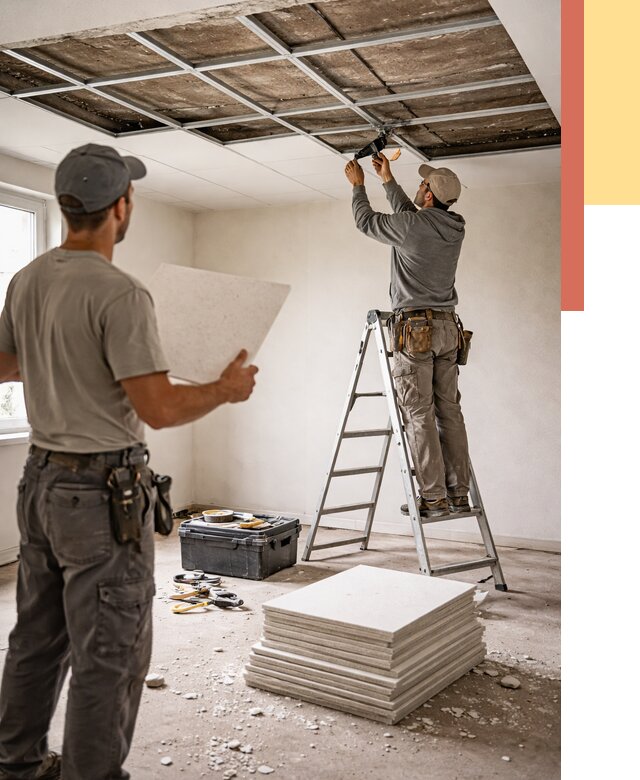 Замена плит подвесного потолка в Серпухове от 1778 руб. быстро и недорого | ОТДЕЛОЧНИК-Срп