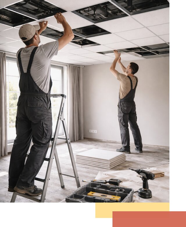 Замена плит подвесного потолка в Серпухове быстро и качественно