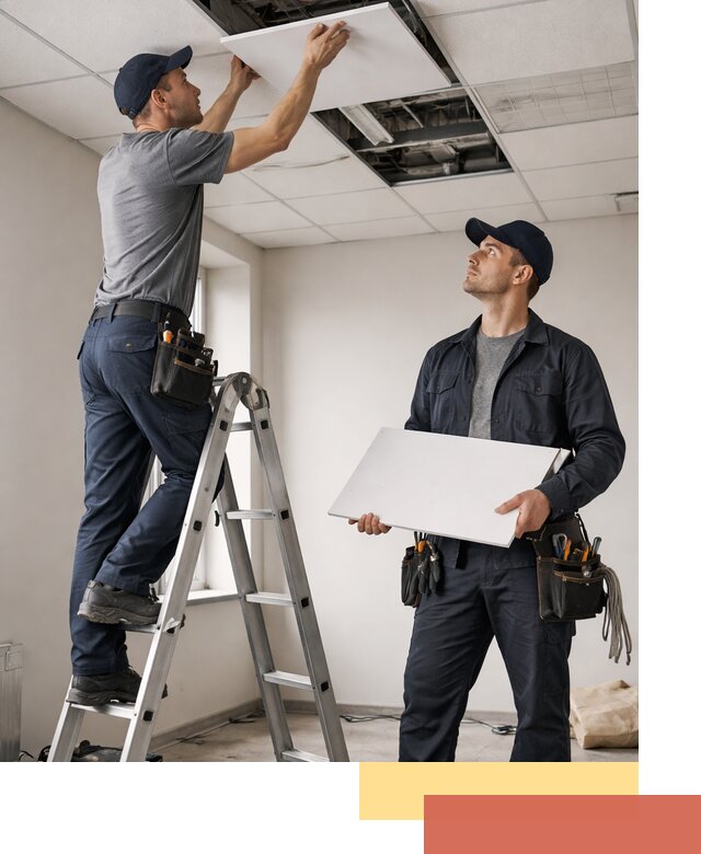 Обслуживание подвесного потолка в Серпухове — ремонт и чистка