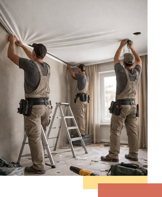 Монтаж матового натяжного потолка в Серпухове качественно и быстро