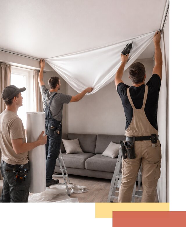 Монтаж сатинового натяжного потолка в Серпухове качественно и быстро