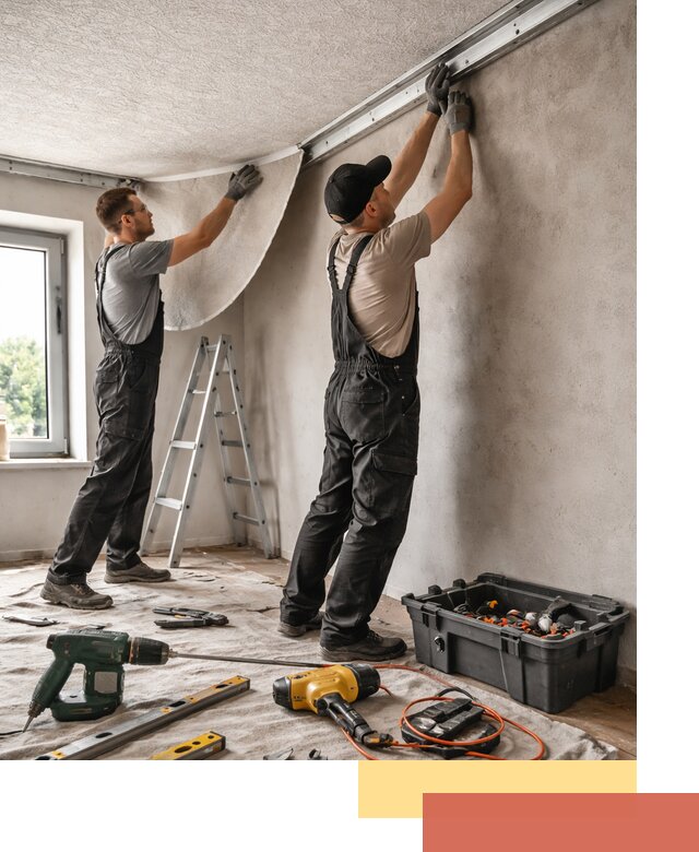 Монтаж фактурного натяжного потолка в Серпухове качественно и быстро