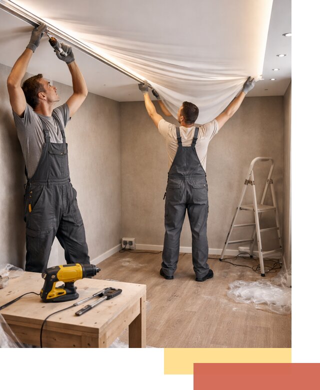 Монтаж натяжного потолка с подсветкой в Серпухове цена и сроки