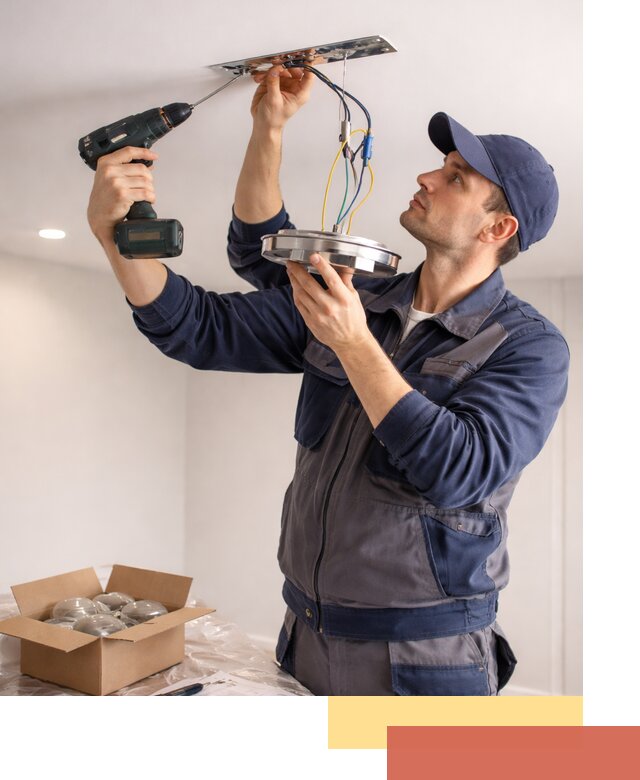 Установка люстры в натяжной потолок в Серпухове