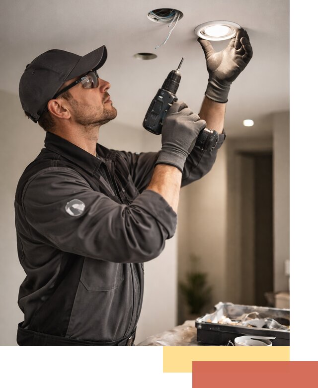 Установка точечных светильников в натяжной потолок в Серпухове