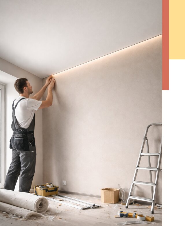 Теневые натяжные потолки в Серпухове от 8332 руб. под ключ | ОТДЕЛОЧНИК-Срп