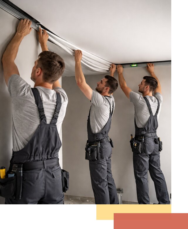 Теневые натяжные потолки в Серпухове: монтаж и отделка быстро и качественно