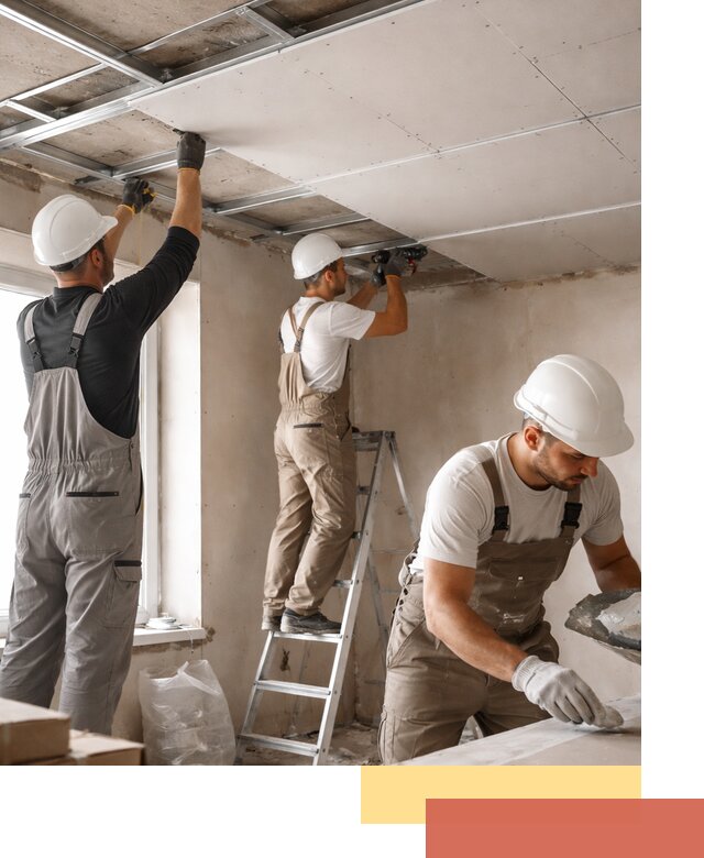 Одноуровневый потолок из гипсокартона в Серпухове — монтаж и отделка