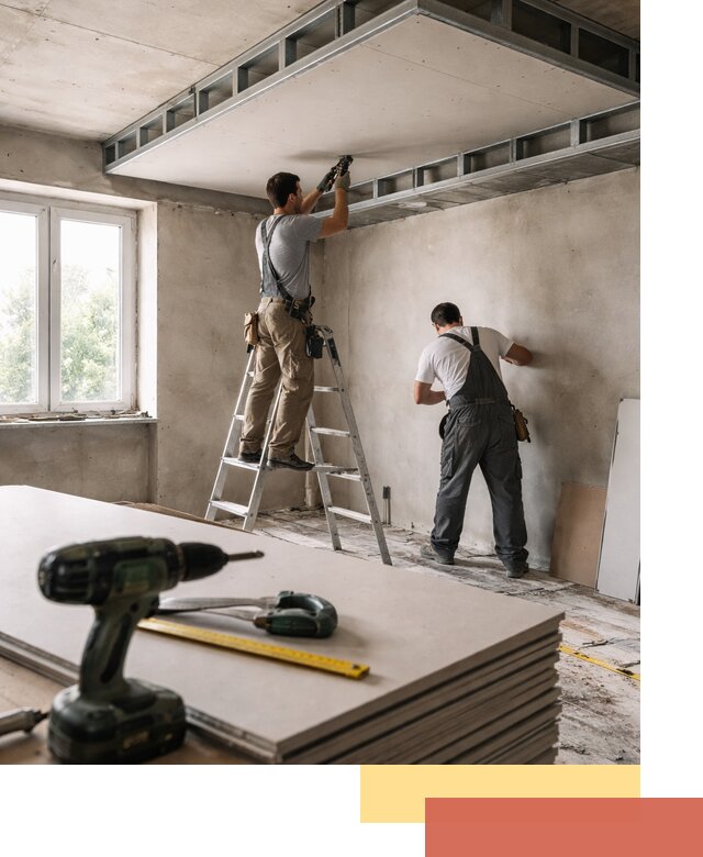 Двухуровневый потолок из гипсокартона в Серпухове