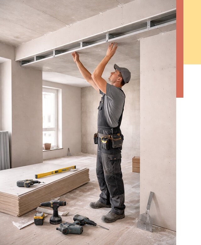 Потолок из гипсокартона с нишей в Серпухове от 1270 руб. под ключ | ОТДЕЛОЧНИК-Срп