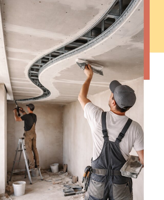 Криволинейный потолок из гипсокартона в Серпухове от 2134 руб./м2 | ОТДЕЛОЧНИК-Срп