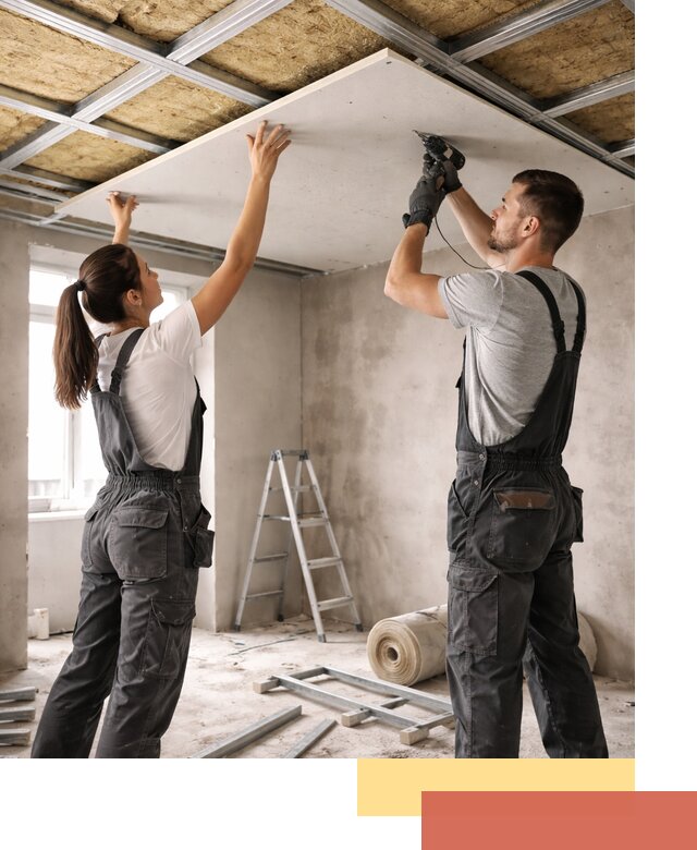 Звукоизоляция потолка из ГКЛ в Серпухове профессионально и надежно