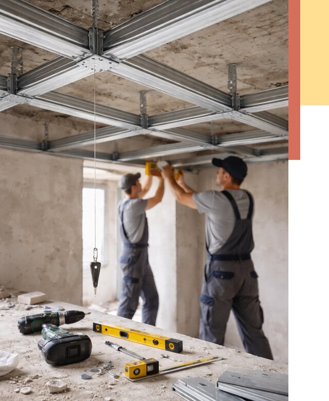 Монтаж каркаса потолка из профиля в Серпухове от 4572 руб. — услуги ОТДЕЛОЧНИК-Срп