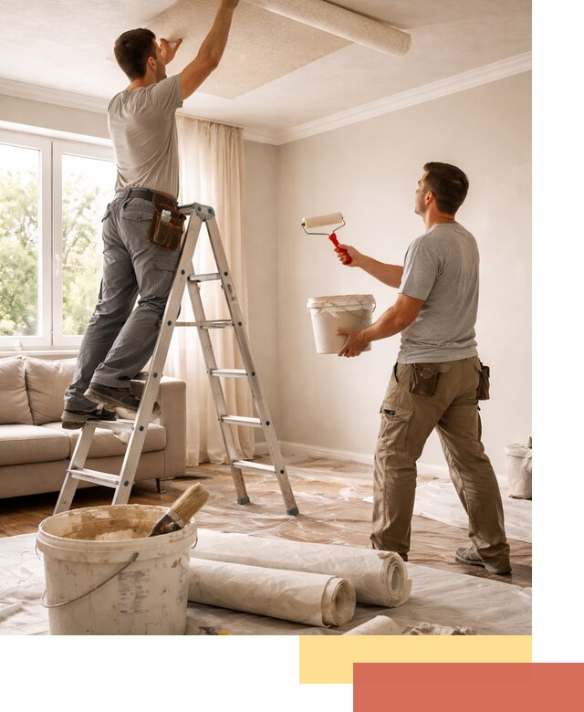 Поклейка обоев на потолок в Серпухове — качественно и быстро