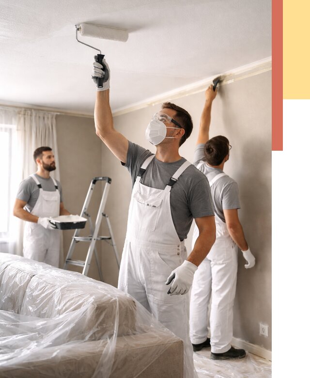 Покраска потолка водоэмельсионной краской в Серпухове от 2235 руб/м² — услуги под ключ | ОТДЕЛОЧНИК-Срп