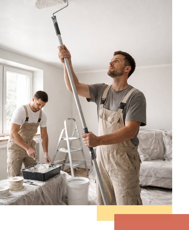 Покраска потолка водоэмульсионной краской в Серпухове