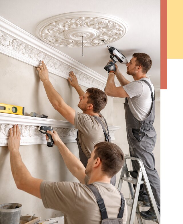 Монтаж лепнины на потолок в Серпухове от 3252 руб. быстро и недорого | ОТДЕЛОЧНИК-Срп