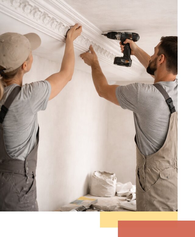 Профессиональный монтаж лепнины на потолок в Серпухове