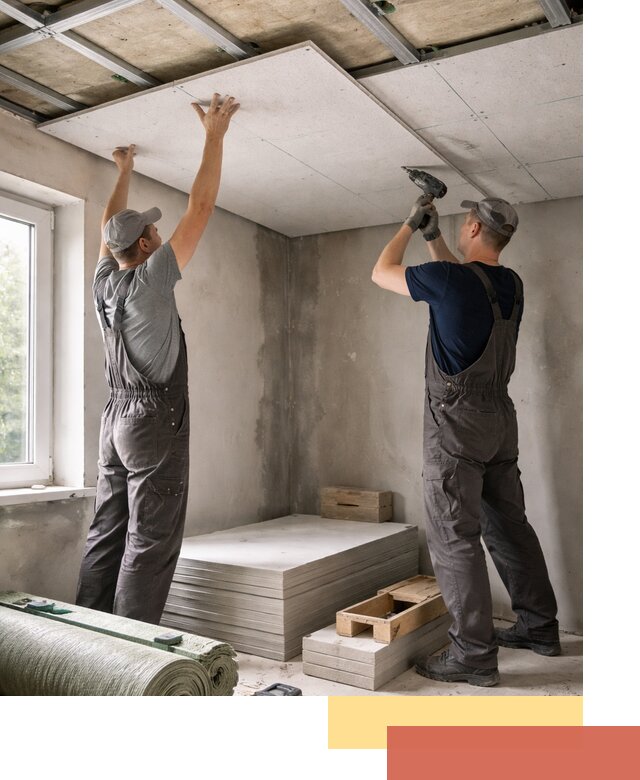 Шумоизоляция потолка панелями ЗИПС в Серпухове